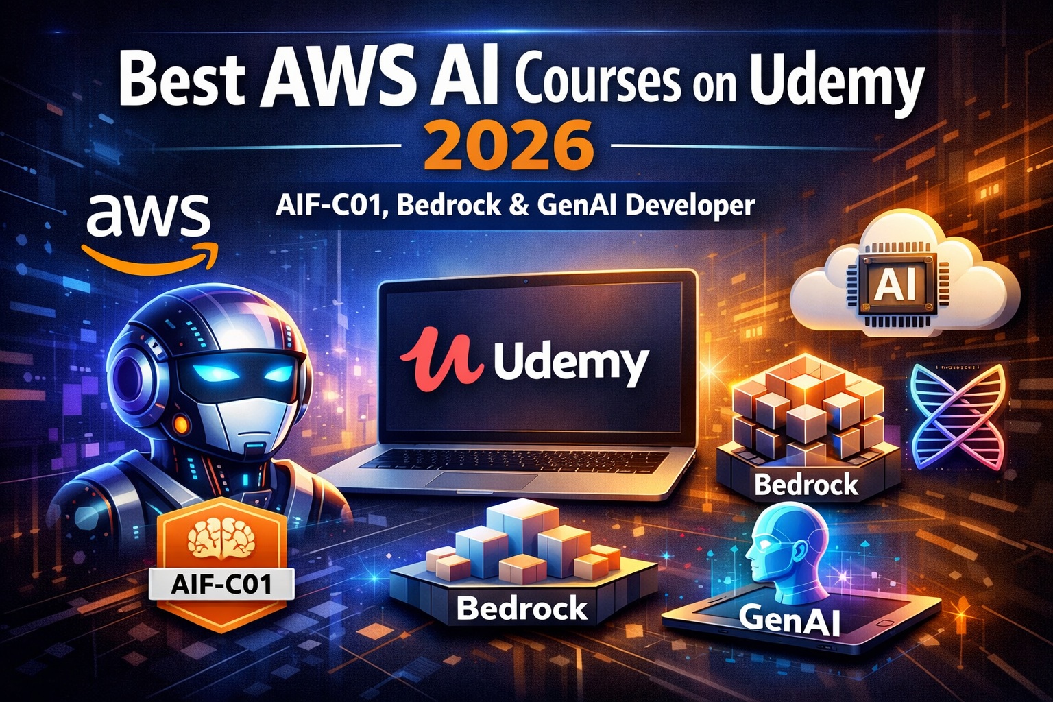 Best AWS AI Courses on Udemy 2026 — AIF-C01, Bedrock & GenAI Developer