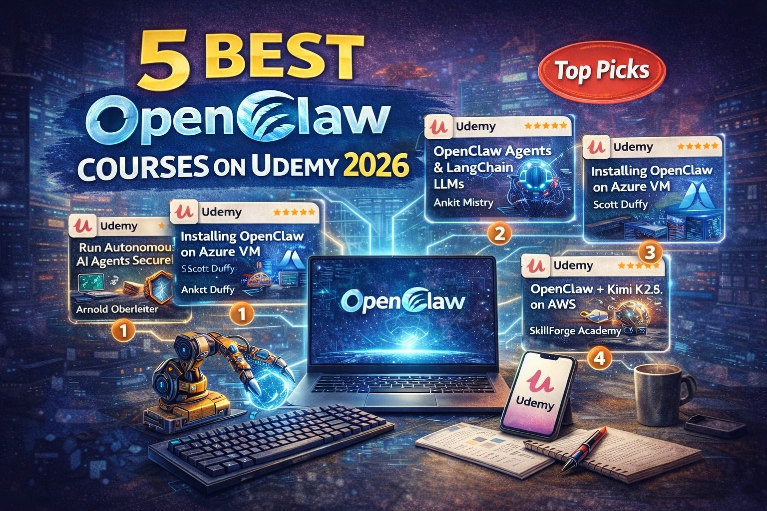 Best OpenClaw Courses on Udemy (2026) – Top 5 AI Agent Training for Developers