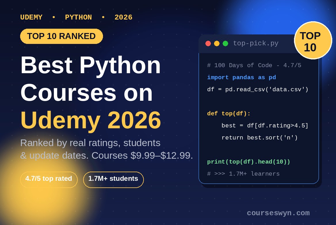 Best Python Courses on Udemy 2026: Top 10 Ranked